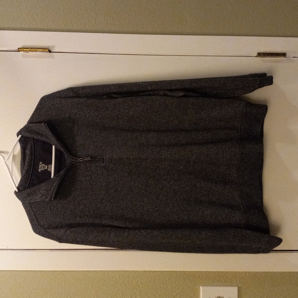 Hudson River black tweed 1/4 zip sweater sz m